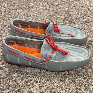 Swims - Men's Gray and Orange Loafers - size 9